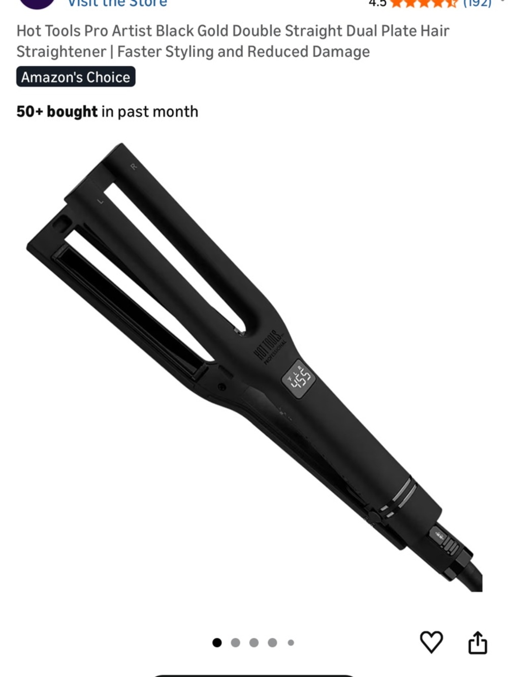 Hot Tools Black Gold Dual Plate Hair Straightener - Black